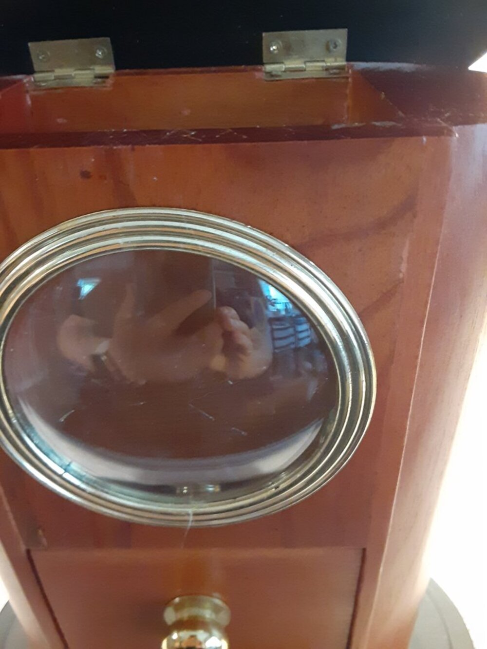 Vintage Linden Mahogany finished wooden jewelry box / clock housing case - Picture 5 of 14